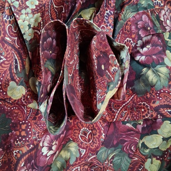 Vintage Compagnie Internationale EXPRESS 100% Silk Floral Tunic Blouse Flowy L - Picture 6 of 7